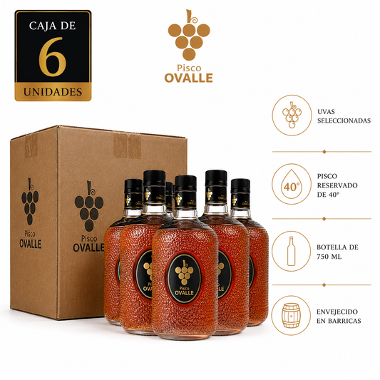 Caja 6 unidades Pisco Ovalle