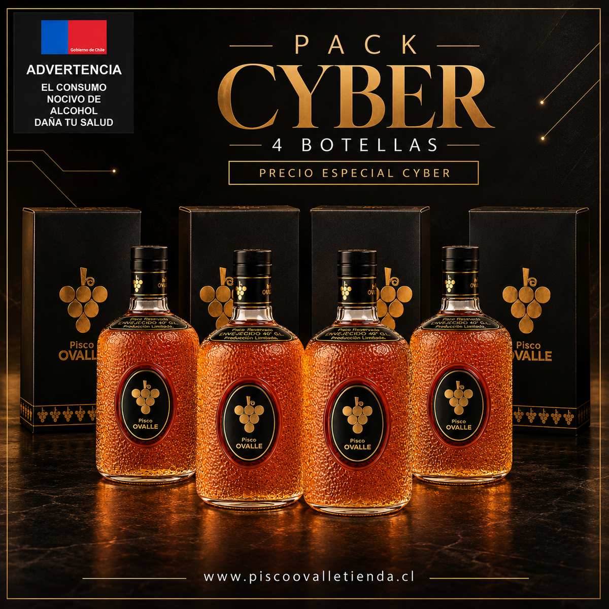 Pack 4 Unidades Pisco Ovalle